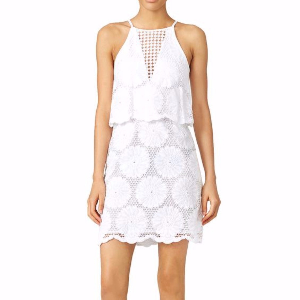 Nicholas White Popover Sunflower Sheath dress